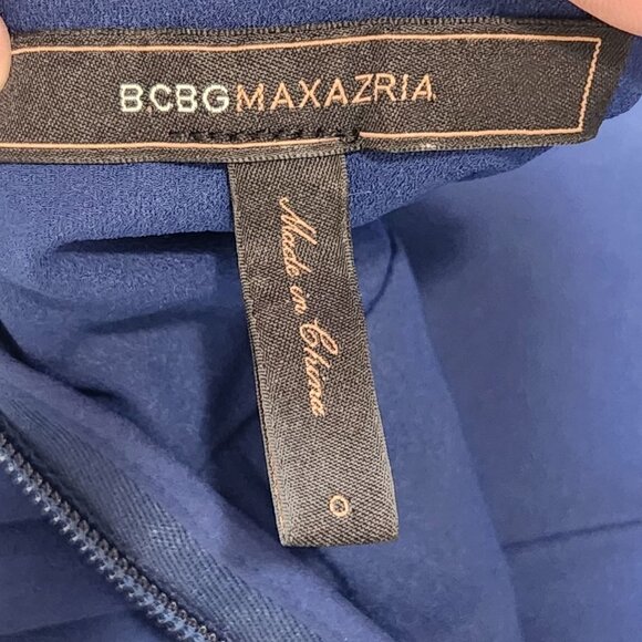 BCBGMaxAzria Rhea Sleeveless Peplum Sheath‎ Dress 0 Blue Depth Party Event - Picture 3 of 14